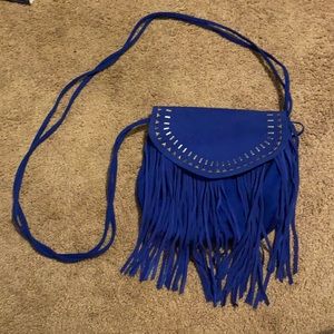 Blue American Eagle Fringe Bag